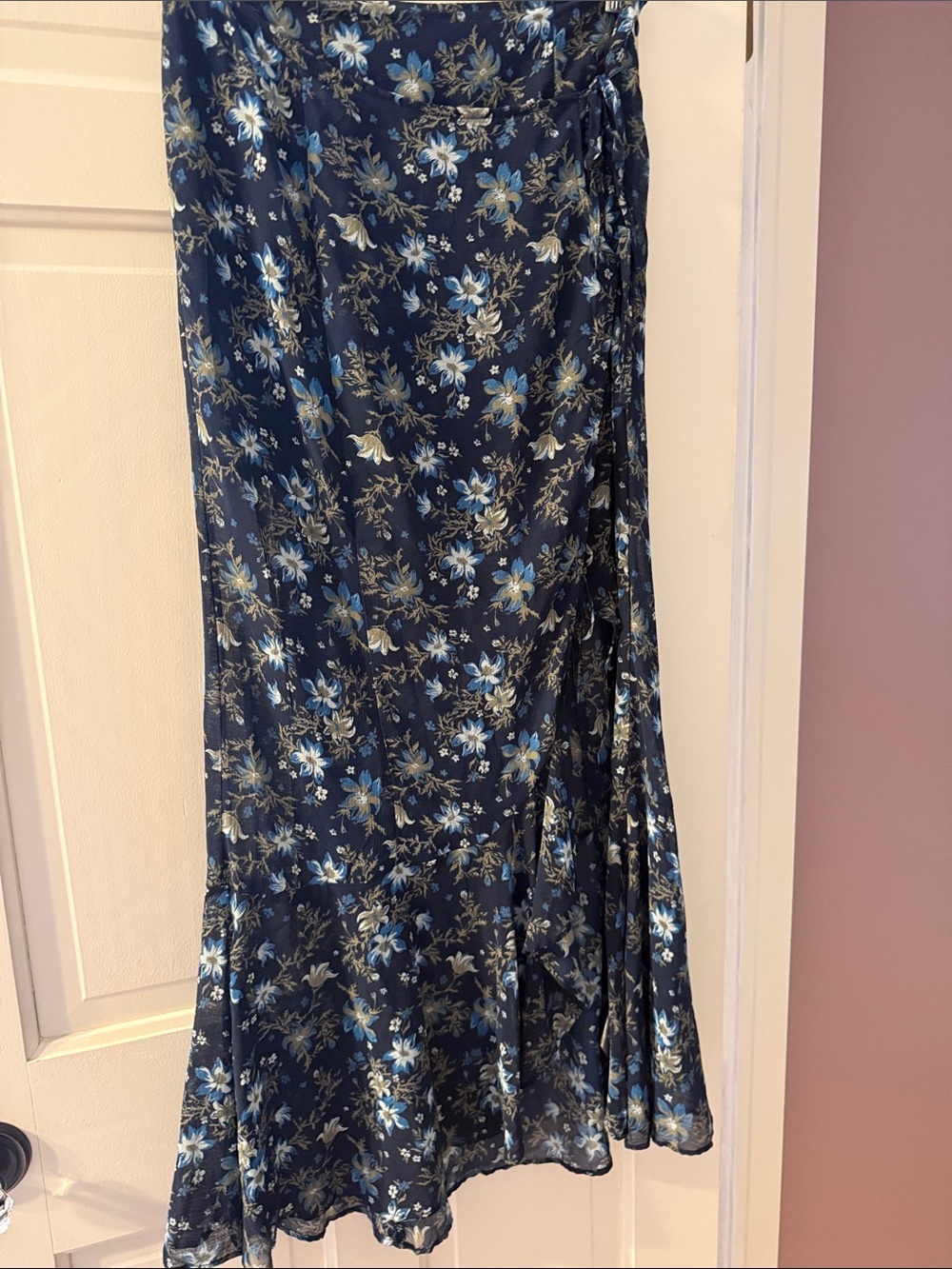 Free People Floral Navy Maxi  Skirt